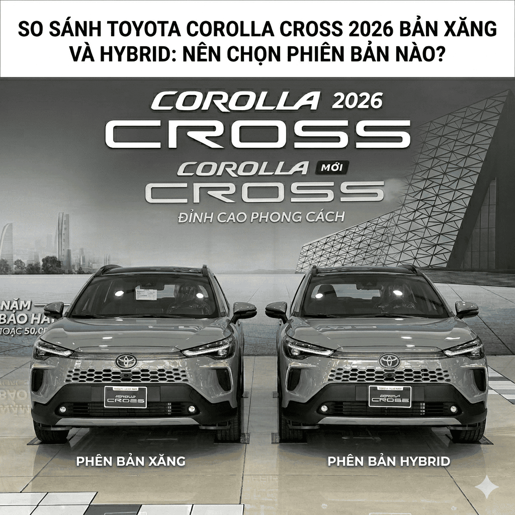 So sánh&nbsp;Toyota Corolla Cross 2026&nbsp;bản xăng và Hybrid: Nên chọn phiên bản nào?